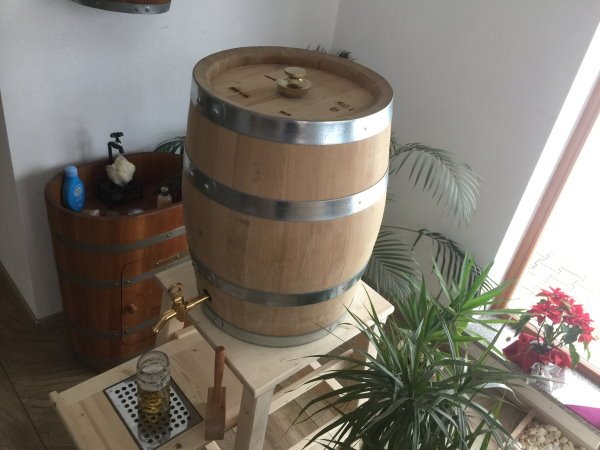 Bierfass, Holzkeg 50 Liter  mit VA Blase Keg aus Holz